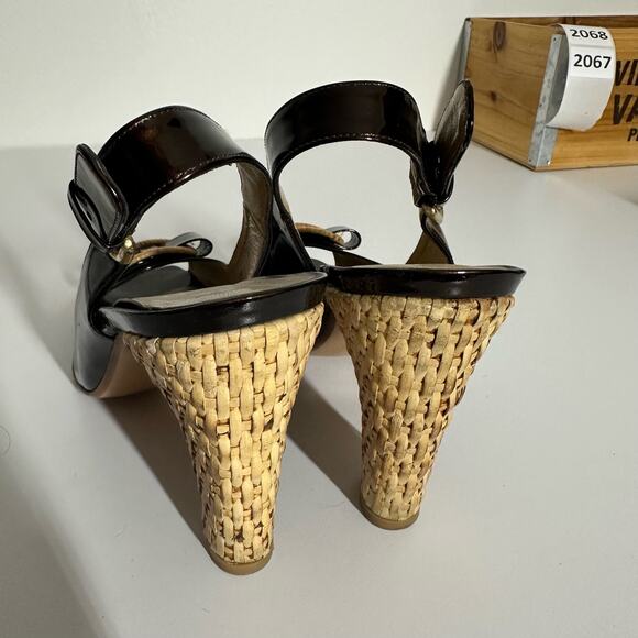 Stuart Weitzman Women's Woven Open Square Toe Ankle Strap Heels Size 9.5 - Picture 6 of 12